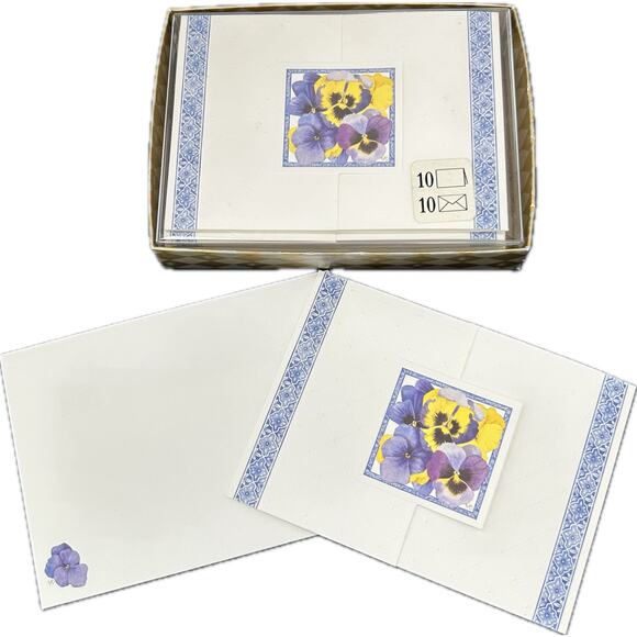 15‎ Hallmark Blank Nature's Sketchbook Pansies Note Cards & Envelopes Boxes READ - Picture 1 of 7